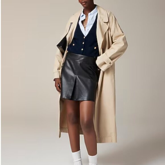 Jcrew Center-pleat mini skirt in faux leather - Picture 2 of 5